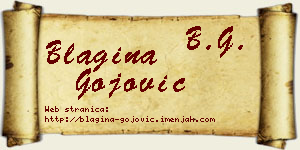 Blagina Gojović vizit kartica